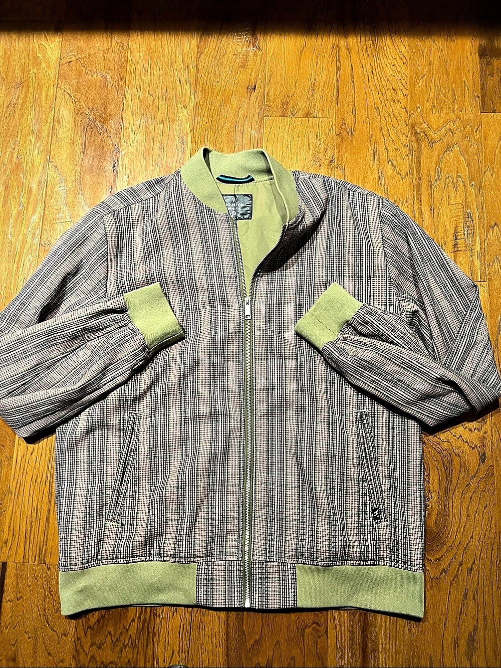 Houston White Adult Plaid Bomber Jacket Green & Pink(unisex)